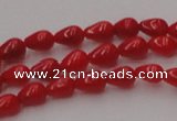 CCB139 15.5 inches 4*6mm teardrop red coral beads wholesale