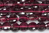 CCB1396 15 inches 4mm faceted coin red garnet beads