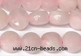CCB1405 15 inches 6mm faceted coin rose quartz beads