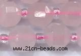 CCB1431 15 inches 7mm - 8mm faceted rose quartz beads