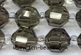 CCB1439 15 inches 7mm - 8mm faceted smoky quartz beads