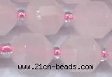 CCB1454 15 inches 9mm - 10mm faceted rose quartz beads