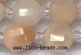 CCB1455 15 inches 9mm - 10mm faceted pink aventurine beads