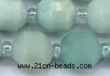 CCB1457 15 inches 9mm - 10mm faceted amazonite beads