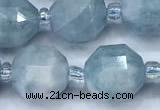 CCB1466 15 inches 9mm - 10mm faceted aquamarine beads