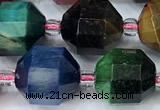 CCB1482 15 inches 9mm - 10mm faceted colorful tiger eye beads