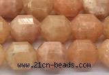 CCB1504 15 inches 7mm - 8mm faceted peach calcite beads