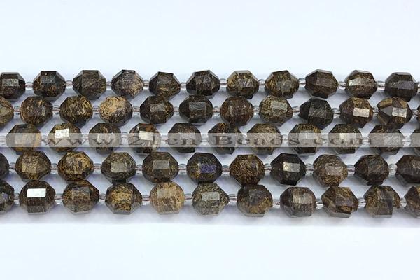 CCB1517 15 inches 9mm - 10mm faceted bronzite beads