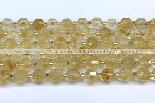 CCB1522 15 inches 8mm - 9mm faceted citrine gemstone beads