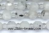 CCB1562 15 inches 5mm - 6mm faceted white moonstone beads
