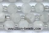 CCB1563 15 inches 5mm - 6mm faceted white moonstone beads