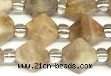 CCB1609 15 inches 10mm faceted sunstone gemstone beads