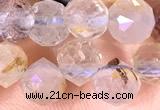 CCB1631 15 inches 6mm faceted teardrop pink quartz beads