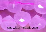 CCB1635 15 inches 6mm faceted teardrop rose quartz beads