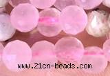 CCB1636 15 inches 6mm faceted teardrop rose quartz beads