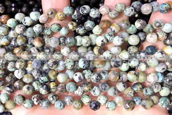 CCB1643 15 inches 6mm faceted teardrop African turquoise beads