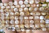 CCB1705 15 inches 6mm faceted coin citrine gemstone beads