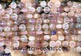 CCB1710 15 inches 6mm faceted coin colorful quartz beads