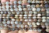 CCB1716 15 inches 6mm faceted coin phantom quartz beads