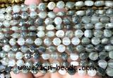CCB1719 15 inches 6mm faceted coin seaweed quartz beads