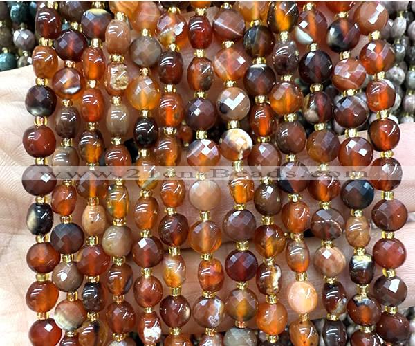 CCB1732 15 inches 6mm faceted coin dream agate beads