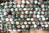 CCB1738 15 inches 6mm faceted coin tree agate beads