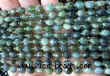 CCB1739 15 inches 6mm faceted coin moss agate beads