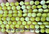 CCB1770 15 inches 6mm faceted coin lemon jade beads