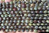 CCB1785 15 inches 6mm faceted coin dragon blood jasper beads
