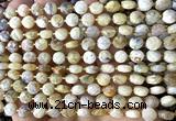 CCB1821 15 inches 6mm faceted coin yellow opal gemstone beads