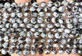 CCB1829 15 inches 6mm faceted coin snowflake obsidian beads