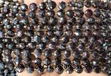 CCB1831 15 inches 6mm faceted coin red garnet gemstone beads