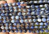 CCB1844 15 inches 6mm faceted coin dumortierite beads