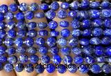 CCB1845 15 inches 6mm faceted coin lapis lazuli beads