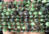 CCB1846 15 inches 6mm faceted coin ruby zoisite beads