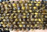 CCB1851 15 inches 6mm faceted coin yellow tiger eye beads