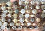CCB1911 15 inches 8mm faceted coin phantom quartz beads