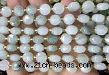 CCB1914 15 inches 8mm faceted coin green rutilated quartz beads