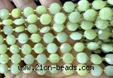 CCB1959 15 inches 8mm faceted coin New jade beads