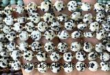 CCB1990 15 inches 8mm faceted coin dalmatian jasper beads