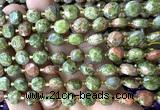 CCB2003 15 inches 8mm faceted coin unakite gemstone beads