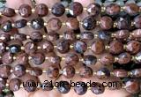 CCB2020 15 inches 8mm faceted coin mahogany obsidian beads