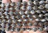 CCB2030 15 inches 8mm faceted coin rainbow labradorite beads