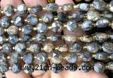 CCB2032 15 inches 8mm faceted coin grey opal beads