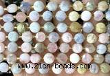 CCB2034 15 inches 8mm faceted coin morganite gemstone beads