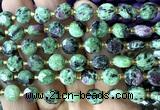 CCB2046 15 inches 8mm faceted coin ruby zoisite beads