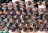 CCB2049 15 inches 8mm faceted coin red tiger eye beads