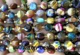 CCB2052 15 inches 8mm faceted coin colorful tiger eye beads