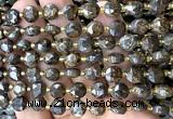 CCB2054 15 inches 8mm faceted coin bronzite gemstone beads