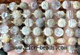 CCB2095 15 inches 10mm faceted coin phantom quartz beads